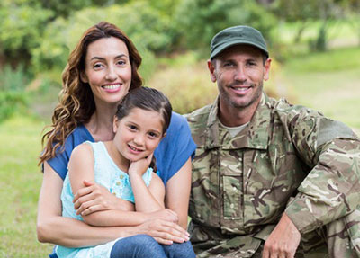 Photo of a soldier and his family.